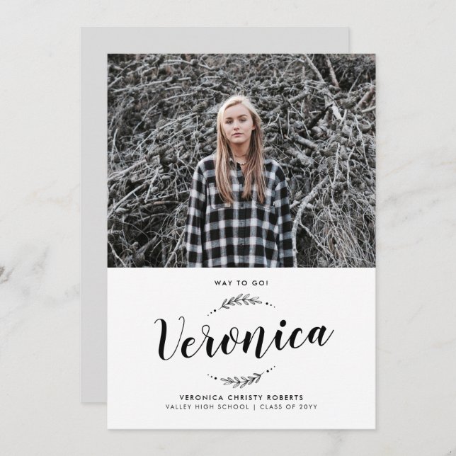 Nature Light Studenten meddelande Inbjudningar (Fram/baksida)