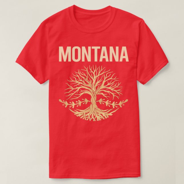 Nature Livets träd State Montana T Shirt (Design framsida)