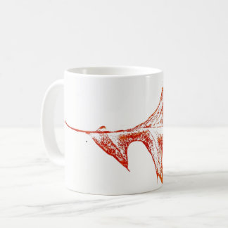 Nature Löv Skriv ut rött stift på vintern löv. Kaffemugg
