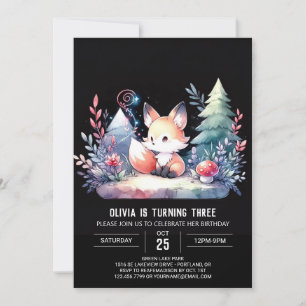Nature Majestic Fox Birthday digital Inbjudningar