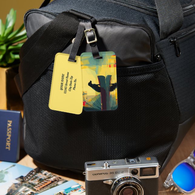 Nature Minimalist Black Labrador Canoe Bagagebricka (Fram & Baksida)