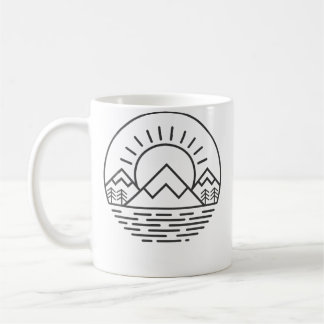 Nature Minimalist Mountains Camping Hiking Kaffemugg