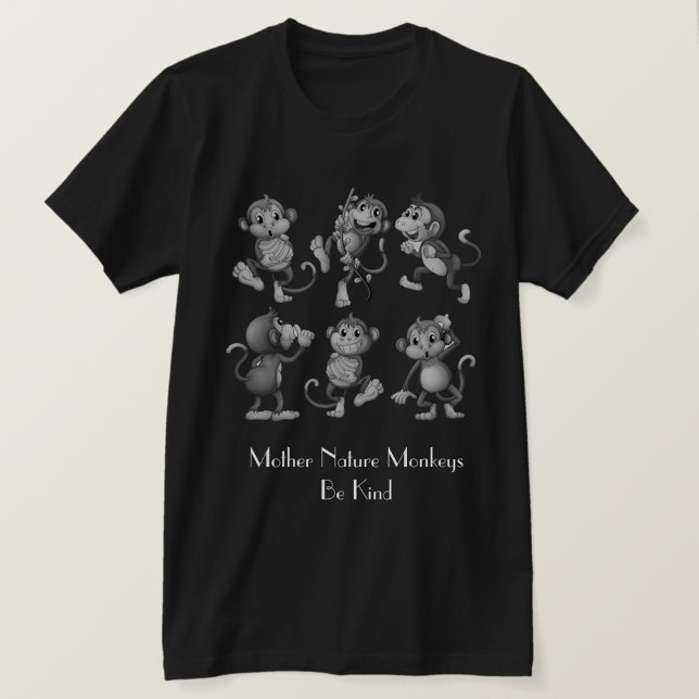 Nature Monkey T Shirt (Six cute cartoon monkeys!)