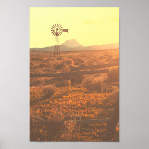 Nature Mountain South Afrika ZA Vind Pump Poster