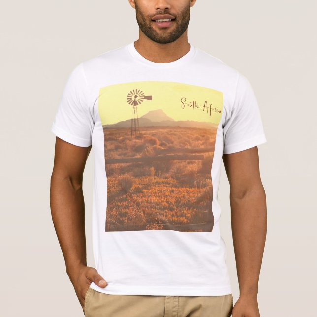 Nature Mountain South Afrika ZA Vind Pump T Shirt (Framsida)