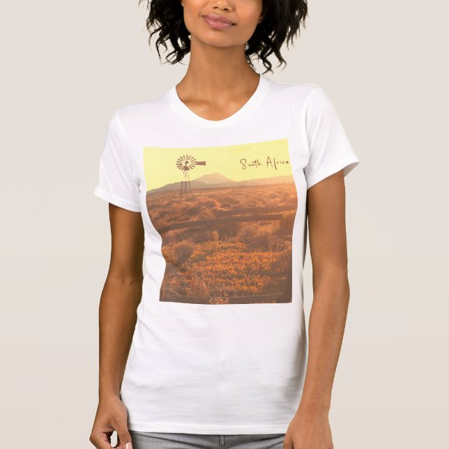 Nature Mountain South Afrika ZA Vind Pump T Shirt (Framsida)