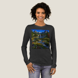 Nature Mountains Waterfalls Lake Pond Wild Flowers T Shirt