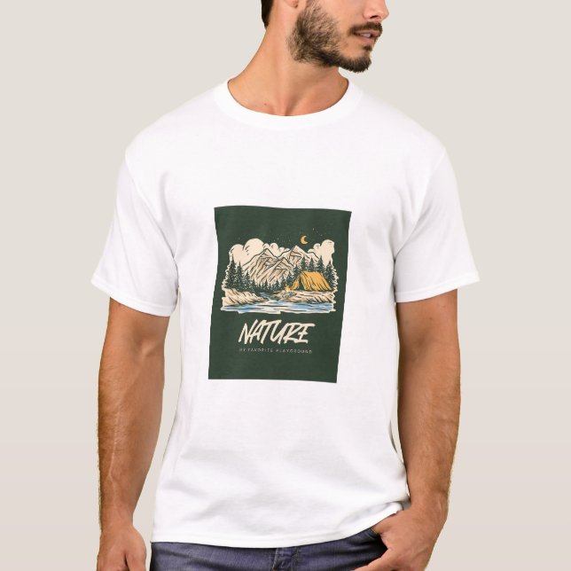 Nature: My Favorite Playground Camping & Hiking  T Shirt (Framsida)