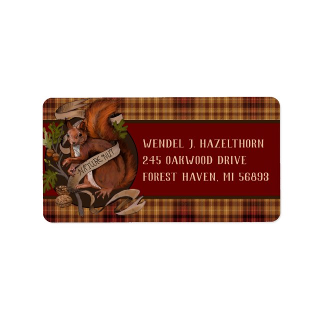 Nature Nöt Squirrel Adressetikett (Framsidan)
