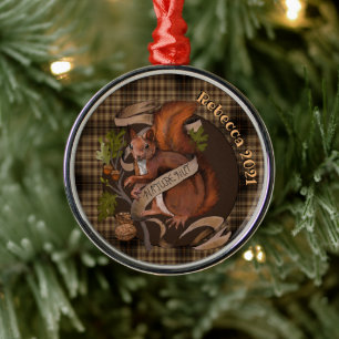 Nature Nöt Squirrel Anpassat namn Ornament