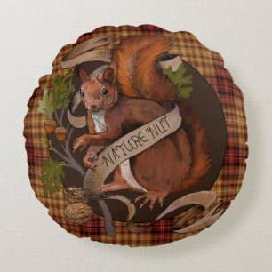 Nature Nöt Squirrel Round Pillow Rund Kudde
