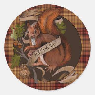 Nature Nöt Squirrel Runt Klistermärke