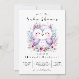 Nature Online Uggla Baby Shower Inbjudningar