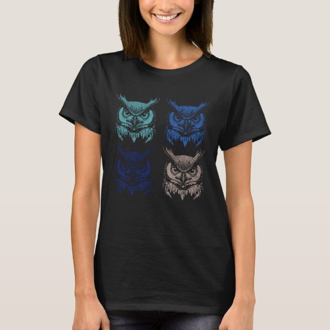 Nature Owl Wildlife Forest Animal Artsy Owl T Shirt (Framsida)