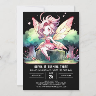 Nature Pastel Fairy Birthday Inbjudningar