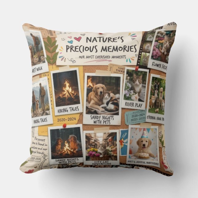 Nature & Pets Memory Collage Design Kudde (Framsida)