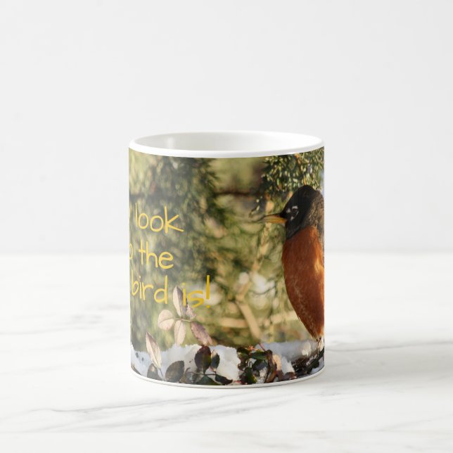 Nature Red Breast Robin Photo Tidigt Bird Kaffemugg (Center)