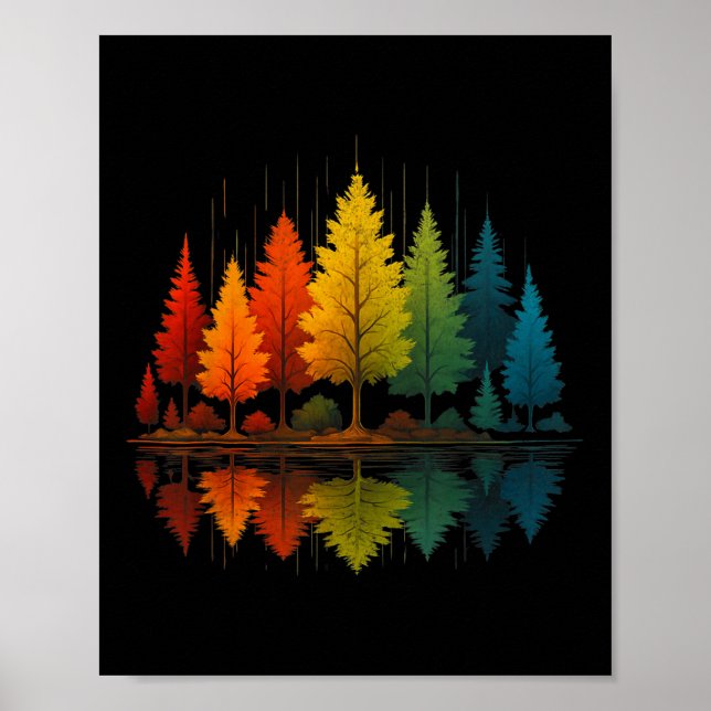 Nature Reflection Forest Trees Outdoor Wildlife Hi Poster (Framsidan)