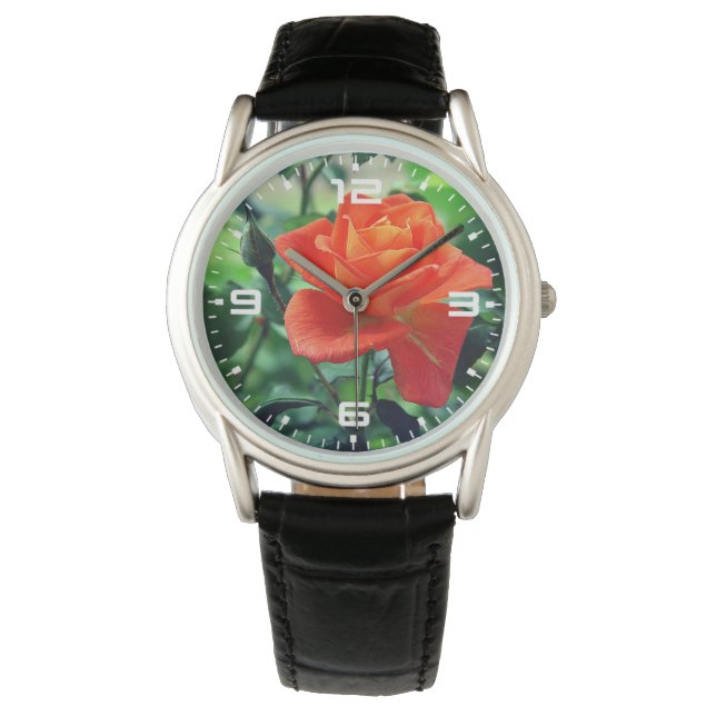 Nature Rosa ros Flower Armbandsur (Framsida)