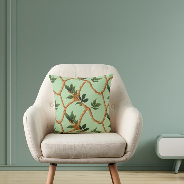 Nature Rustic löv Rope Accent Kudde (Skapare uppladdad)