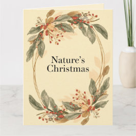 Nature’s Christmas – Minimal Botanical Holiday Kort