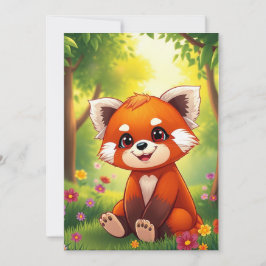 Nature’s Hug in a Cute Red Panda Inbjudningar
