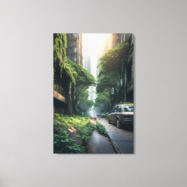 Nature’s Quiet Reclamation Post-Apocalyptic  Canvastryck (Framsida)