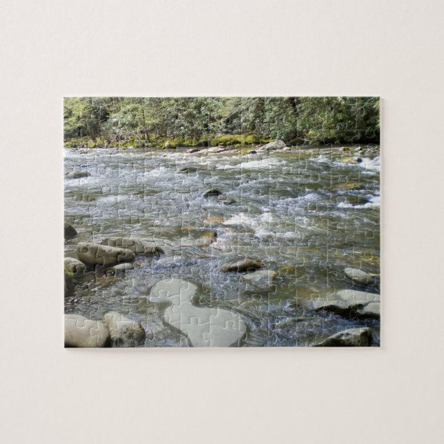 Nature Scene Mountain Stream Pussel (Horisontell)