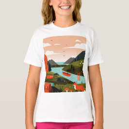 Nature scene of a hiking trip t shirt