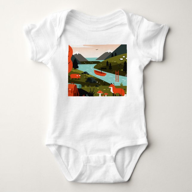 Nature scene of a hiking trip t shirt (Framsida)