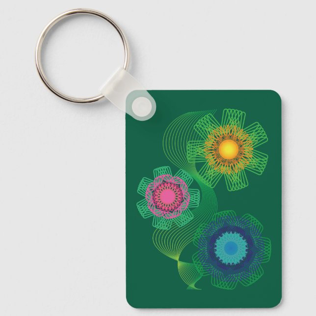 Nature Shapes and Lines Patterns  Nyckelring (Framsida)