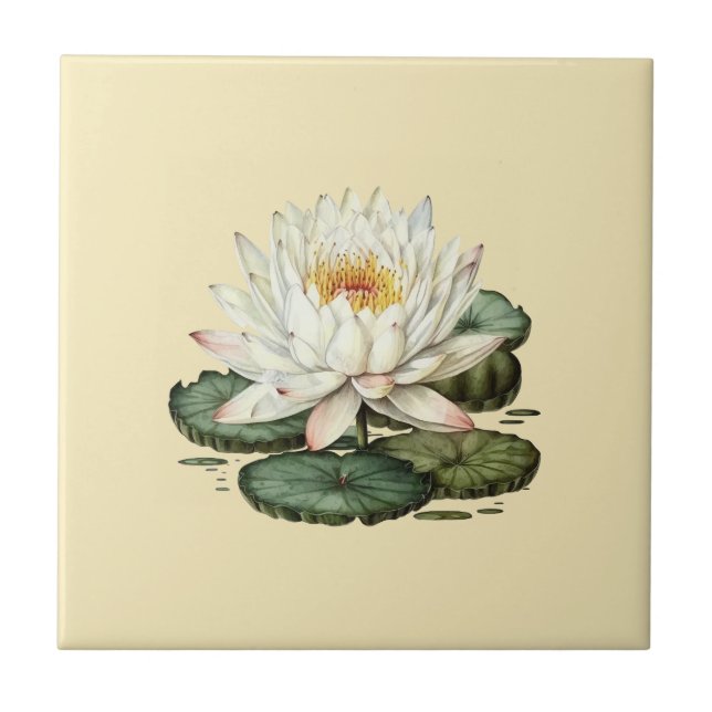 Nature Stil Vatten Lily Ceramic Tile Kakelplatta (Framsidan)