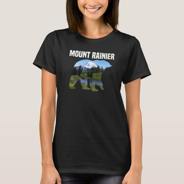 Nature Summer Vacation Mount Rainer nationalpark T Shirt (Framsida)