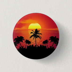 Nature Sunset Handflatan Träd illustration Knapp