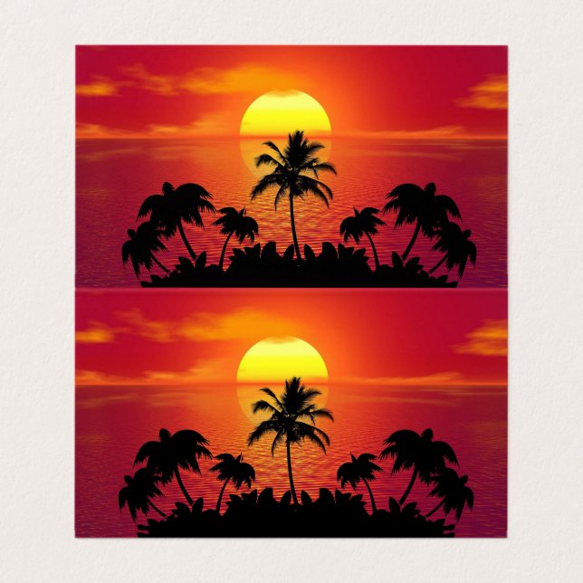 Nature Sunset Palm Trees illustration Visitkort (Insida ovikt)