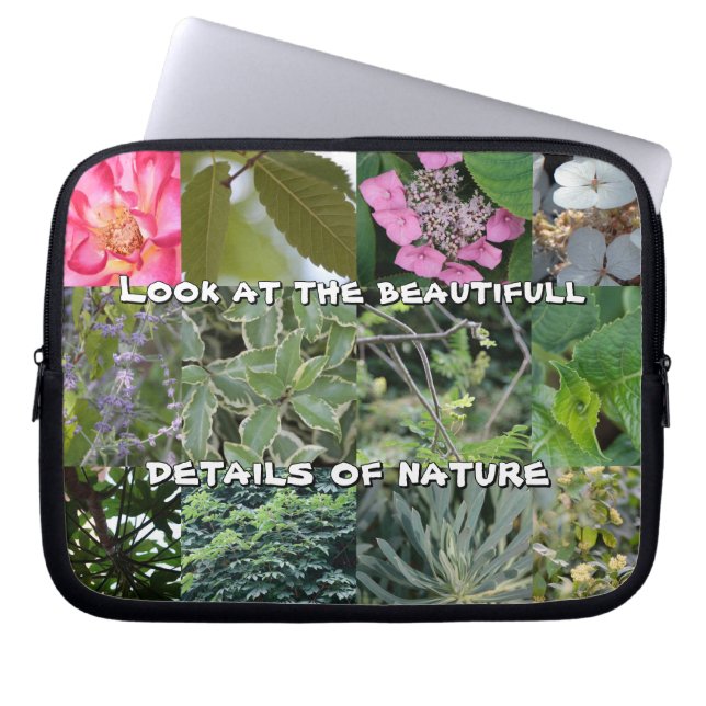 nature texte fleur feuille vert jardin printemps laptop fodral (Framsidan)