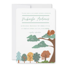 Nature themed Babyduschinbjudan