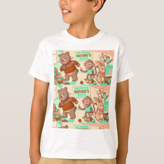 Nature Toys Club – Barn Ekologisk T-shirt med Djur