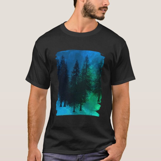 Nature Trees Landscape Wildlife Outdoor Night Fore T Shirt (Framsida)