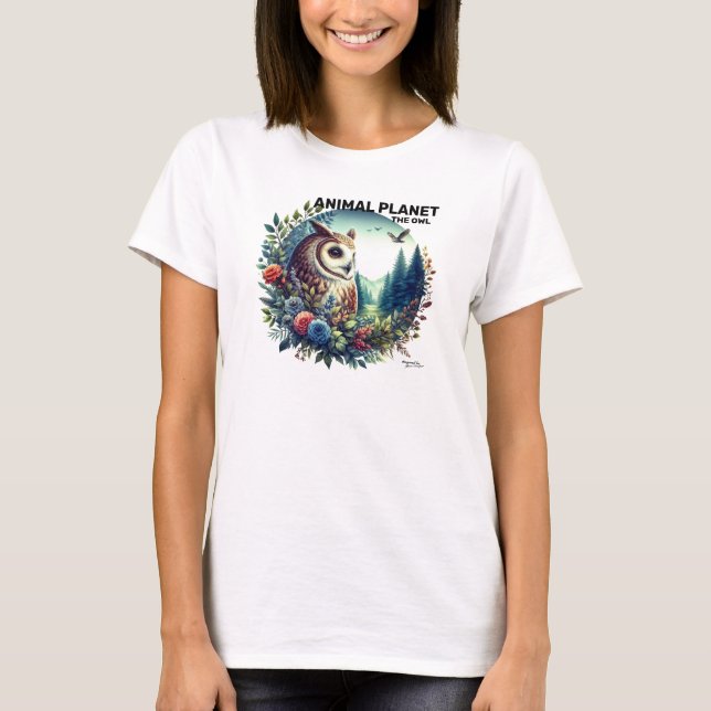 Nature Uggla Prated - Animal Art T Shirt (Framsida)