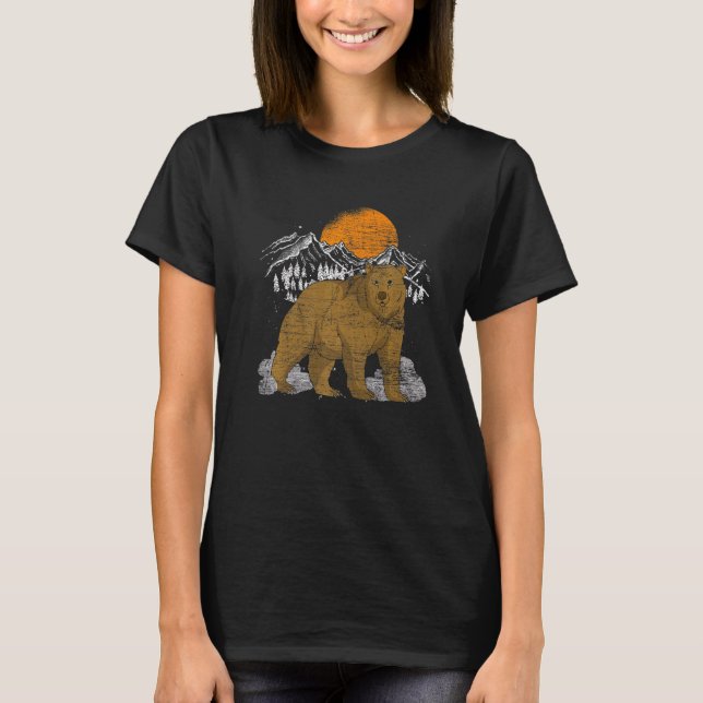Nature Wildlife Brown Bear Forest Animal Bear T Shirt (Framsida)