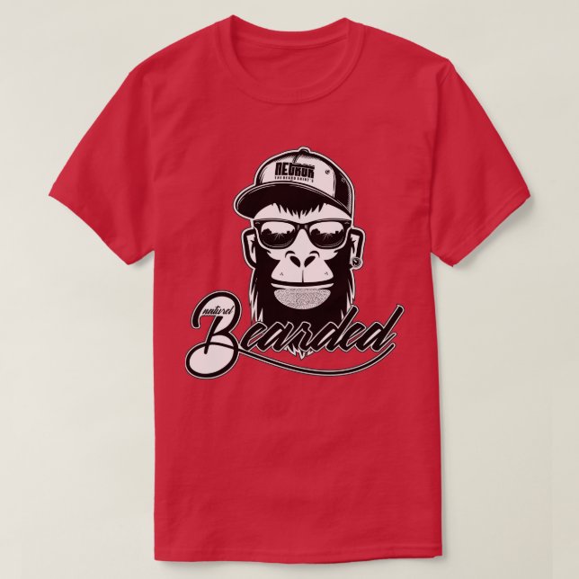 Naturel Bearded Ape Monkey T Shirt (Design framsida)