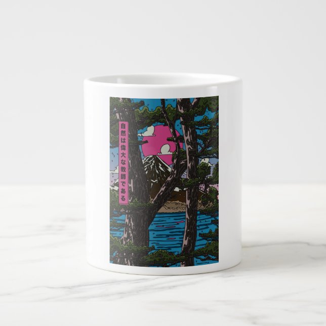 Naturen är en stor lärare jumbo mugg (Framsidan)