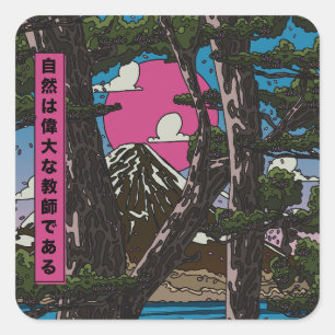 Naturen är en underbar lärare fyrkantigt klistermärke