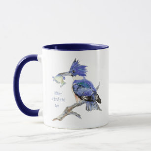 Naturen är Guds konst, citat - Kingfisher, Bird Mugg