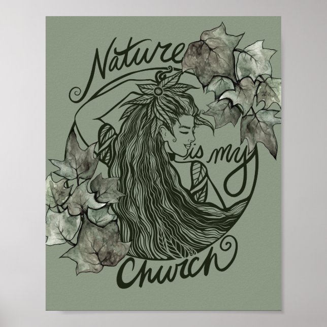 Naturen är min kyrka Druid Goddess Poster (Framsidan)
