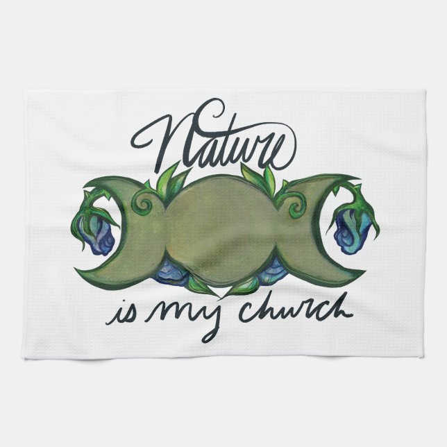 Naturen är min kyrka kökshandduk (Horisontell)