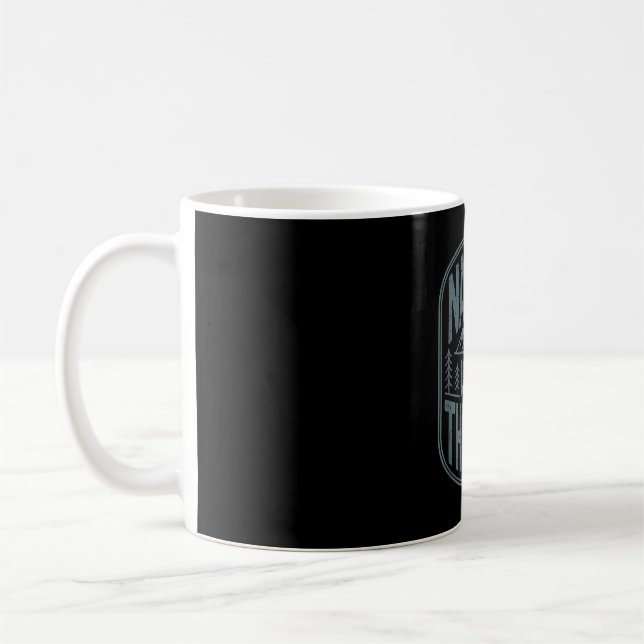 Naturen är terapi vandring camping berg kaffemugg (Vänster)