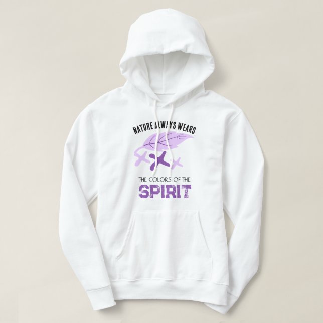 "Naturen bär alltid" blad  Hoodie (Design framsida)