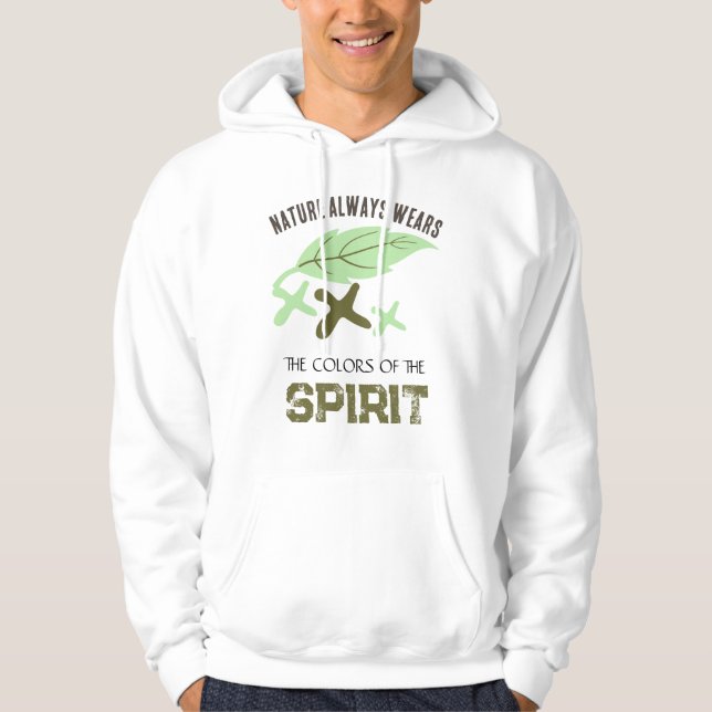 "Naturen bär alltid" blad  Hoodie (Framsida)